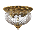 Потолочный светильник цвета латунь с прозрачным рифленым плафоном в форме чаши Hinkley варинант исполнения - 5 | Loft Concept в Барнауле