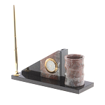 Настольный письменный набор из яшмы с часами Manager Organizer варинант исполнения - 2 | Loft Concept в Барнауле