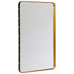 Зеркало прямоугольное в металлической раме с кожаной отделкой Loft in Reflection варинант исполнения - 1 | Loft Concept в Барнауле