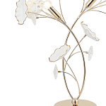 Настольная лампа с изогнутыми золотыми ветвями и белыми лепестками Wintery flovers варинант исполнения - 1 | Loft Concept в Барнауле