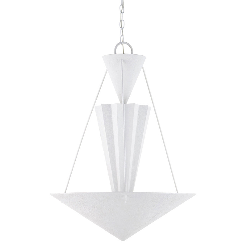 Люстра светодиодная белая геометрической формы с рифленым плафоном White Geometric Lamps Белый Люстра светодиодная белая геометрической формы с рифленым плафоном White Geometric Lamps Белый в Барнауле | Loft Concept