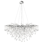 Люстра подвесная с прозрачными стеклянными подвесками в форме капель Диаметр 100 см Droplet Chandelier варинант исполнения - 12 | Loft Concept в Барнауле