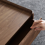 Прикроватный деревянный столик с 2-мя ящиками Moon Walnut Furniture варинант исполнения - 9 | Loft Concept в Барнауле