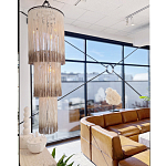 Люстра круглая трехъярусная из бахромы Milk Gradient Braided Fringe варинант исполнения - 3 | Loft Concept в Барнауле