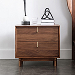 Прикроватный деревянный столик с ящиками Moon Walnut Furniture варинант исполнения - 2 | Loft Concept в Барнауле