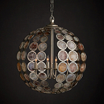 Люстра в форме шара с декором из круглых декоративных элементов Bright Shell Discs варинант исполнения - 3 | Loft Concept в Барнауле