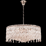 Люстра круглая с хрустальными подвесками на серебряном каркасе Roul Crystal Light варинант исполнения - 7 | Loft Concept в Барнауле