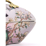 Шкатулка фиолетового цвета с рисунком бабочек и крышкой с фигуркой птицы на ветке Eden Garden варинант исполнения - 5 | Loft Concept в Барнауле