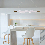 Люстра горизонтальная с волнистым белым плафоном Golden Swirl варинант исполнения - 11 | Loft Concept в Барнауле