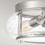 Потолочный светильник цвета никель с плафоном из прозрачного фактурного стекла Quoizel варинант исполнения - 2 | Loft Concept в Барнауле
