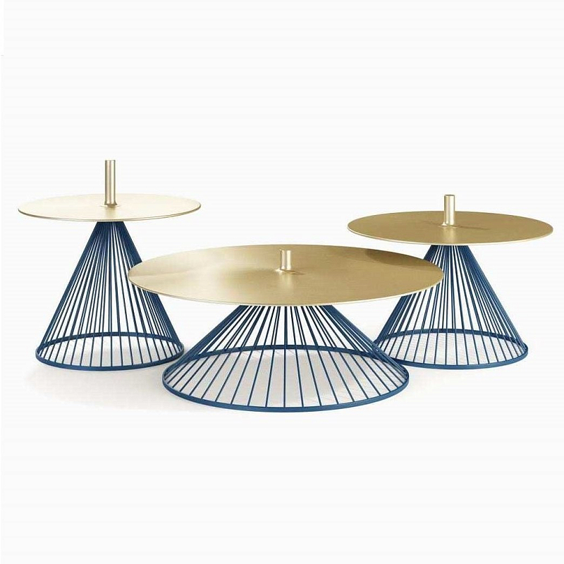 Кофейный стол Lucerne cocktail table Латунь Синий в Барнауле | Loft Concept 