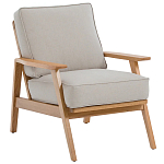Кресло с каркасом из массива дуба Deniaud Oak Beige Armchair варинант исполнения - 1 | Loft Concept в Барнауле