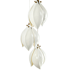 Подвесной светильник светодиодный с 6-ю белыми плафонами в виде цветов Flower Light Gold варинант исполнения - 3 | Loft Concept в Барнауле