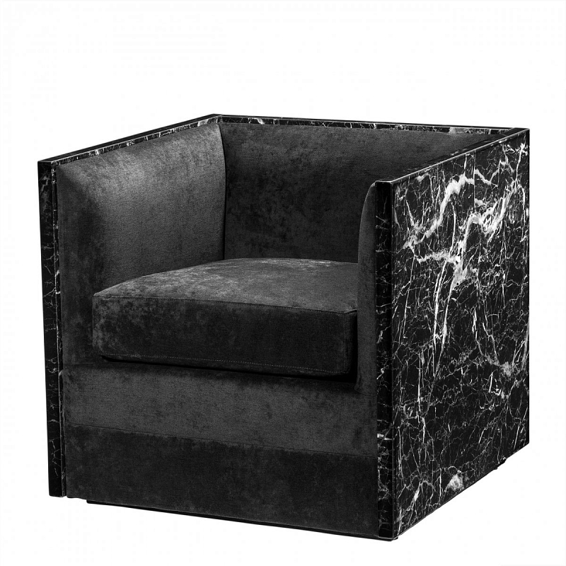 Кресло Eichholtz Chair Calabria Черный Черный Мрамор Nero Кресло Eichholtz Chair Calabria Черный Черный Мрамор Nero в Барнауле | Loft Concept
