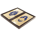 Нарды настольные из натурального камня лазурит и долерит Backgammon from Stone варинант исполнения - 14 | Loft Concept в Барнауле