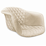 Барный стул со спинкой и подлокотниками на 4-х деревянных ножках Кремовый Велюр Ava Charm варинант исполнения - 2 | Loft Concept в Барнауле