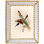 Постер с изображением птиц и цветов в зеркальной раме Blooming Birds Poster варинант исполнения - 4 | Loft Concept в Барнауле