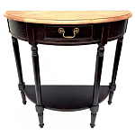 Консоль полукруглая из массива березы с ящиком и полкой в стиле прованс Vintage варинант исполнения - 2 | Loft Concept в Барнауле