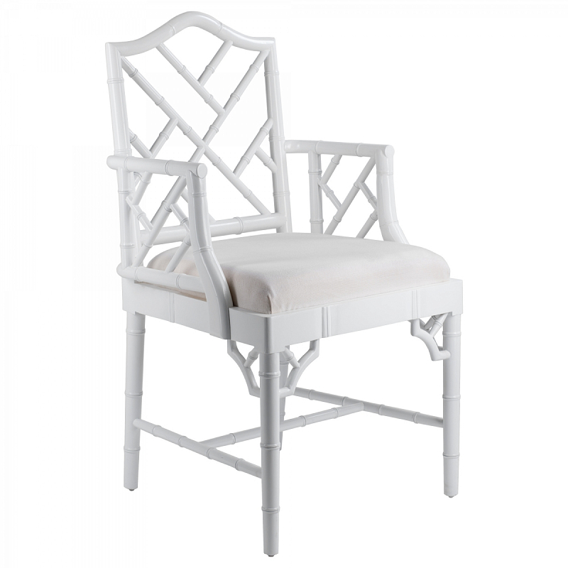 White Chippendale Arm Chair Белый в Барнауле | Loft Concept 