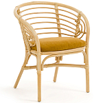 Кресло из ротанга с сиденьем из велюра Vini Rattan Armchair варинант исполнения - 1 | Loft Concept в Барнауле