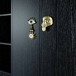 Большой шкаф с витриной Elsa Dreams Black варинант исполнения - 5 | Loft Concept в Барнауле