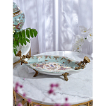 Блюдо овальное из голубого фарфора с ручками в виде бабочек и цветочным рисунком Blue Garden варинант исполнения - 6 | Loft Concept в Барнауле