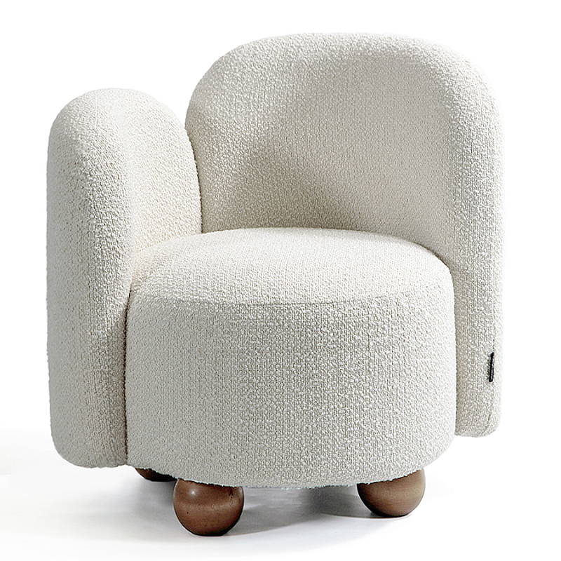 Кресло White Wooden Balls Белый Коричневый в Барнауле | Loft Concept 