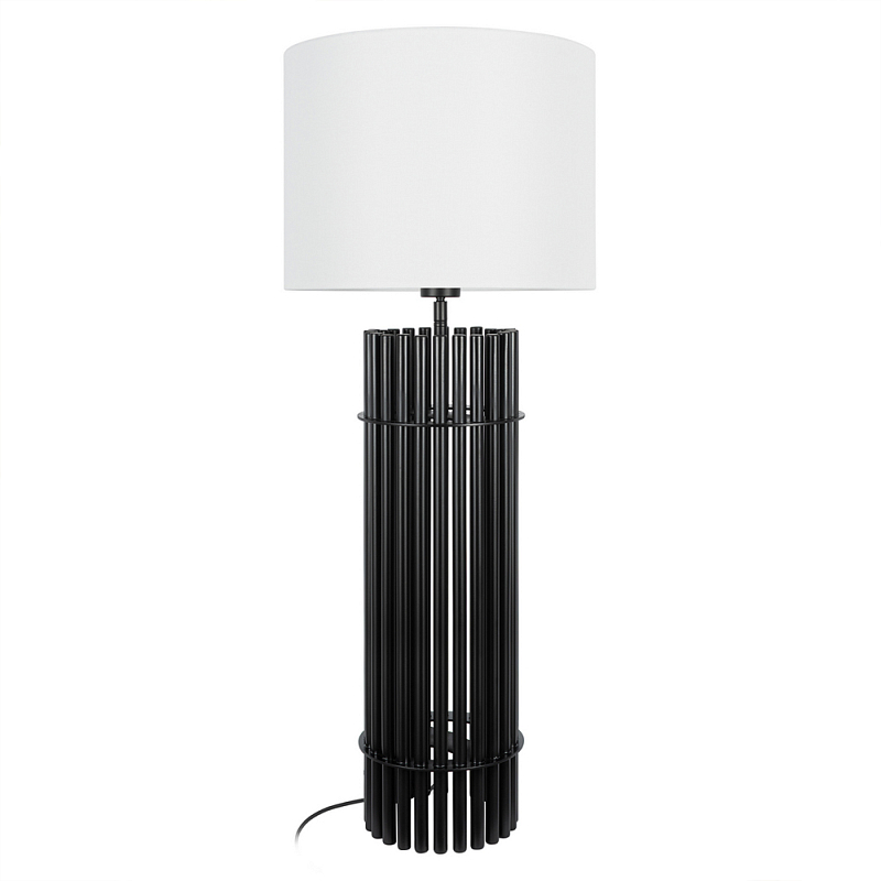 Настольная лампа с металлиеским черным трубчатым основанием Fulgurite Черный Белый в Барнауле | Loft Concept 
