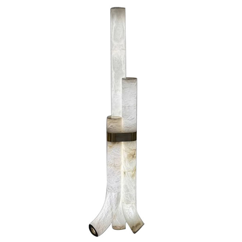 Торшер геометрический с тремя мраморными плафонами Marble Tripod Белый Торшер геометрический с тремя мраморными плафонами Marble Tripod Белый в Барнауле | Loft Concept