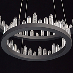 Люстра с двумя кольцами черного цвета с хрустальными элементами QUARTZ CRYSTAL варинант исполнения - 10 | Loft Concept в Барнауле