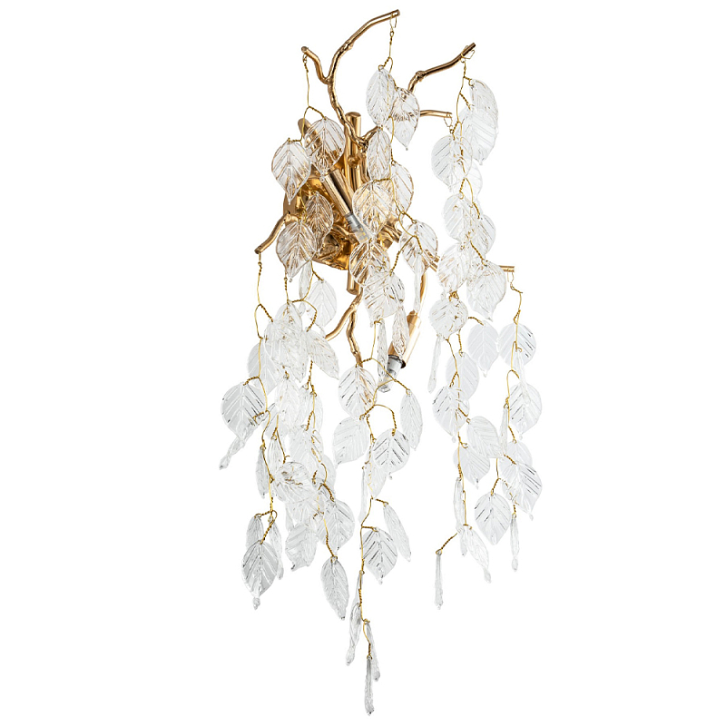 Бра с хрустальными подвесками в виде листьев Fairytree Leaves Gold Wall Lamp Прозрачный Золотой Бра с хрустальными подвесками в виде листьев Fairytree Leaves Gold Wall Lamp Прозрачный Золотой в Барнауле | Loft Concept