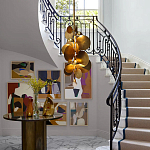 Люстра креативная из дисков цвета латунь Constellation Light and Style варинант исполнения - 5 | Loft Concept в Барнауле