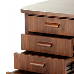 Дизайнерский письменный стол округлой формы с 4-мя ящиками и дверкой с полочками Rili варинант исполнения - 4 | Loft Concept в Барнауле