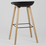 Барный стул на ножках из натурального дерева Boras Black варинант исполнения - 5 | Loft Concept в Барнауле