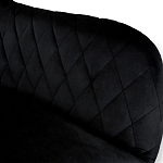 Барный стул вращающийся со спинкой и подлокотниками Douglas Rhombus Черный Велюр варинант исполнения - 3 | Loft Concept в Барнауле