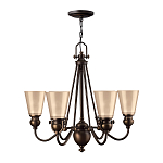 Люстра бронзового цвета с конусными плафонами из бежевого стекла Hinkley варинант исполнения - 2 | Loft Concept в Барнауле