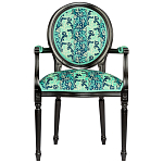 Стул из натурального бука с подлокотниками Ikat Pattern бирюзовый варинант исполнения - 1 | Loft Concept в Барнауле