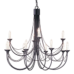 Люстра черного цвета ручной работы с канделябрами и переплетенной проволочной драпировкой Elstead Lighting варинант исполнения - 1 | Loft Concept в Барнауле