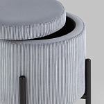 Серо-голубой пуф на черных ножках SANJAY варинант исполнения - 3 | Loft Concept в Барнауле