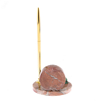 Часы настольные с шариковой металлической ручкой из натурального камня Stone Clock варинант исполнения - 9 | Loft Concept в Барнауле