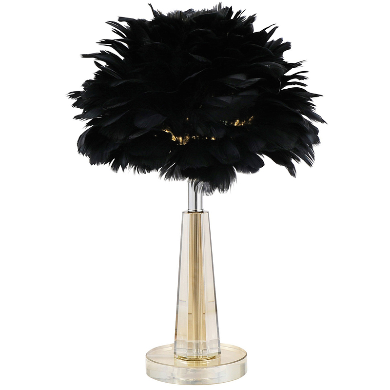 Настольная лампа с перьями Plumage Black Table Lamp Хром Черный Прозрачный Настольная лампа с перьями Plumage Black Table Lamp Хром Черный Прозрачный в Барнауле | Loft Concept