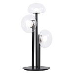 Настольная лампа с тремя прозрачными куполообразными плафонами и черным металлическим основанием Flos Wireline Lighting варинант исполнения - 1 | Loft Concept в Барнауле