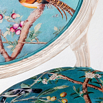 Стул из массива бука бирюзовый с изображением птиц и цветов Turquoise Beige Chinoiserie Peach Garden Chair варинант исполнения - 2 | Loft Concept в Барнауле