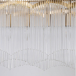 Люстра прямоугольная на цепях с прозрачными трубками и волнистым краем Nembus варинант исполнения - 5 | Loft Concept в Барнауле