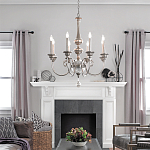 Люстра серебряного цвета с состаренным эффектом и декоративным подвесным шаром Kichler варинант исполнения - 3 | Loft Concept в Барнауле