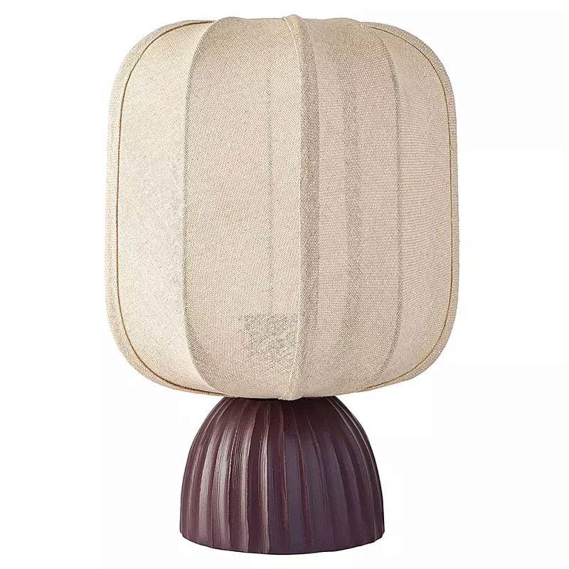 Настольная лампа с фактурным основанием и бежевым тканевым абажуром Modern Textured Table Lamp Бежевый Вишневый Настольная лампа с фактурным основанием и бежевым тканевым абажуром Modern Textured Table Lamp Бежевый Вишневый в Барнауле | Loft Concept