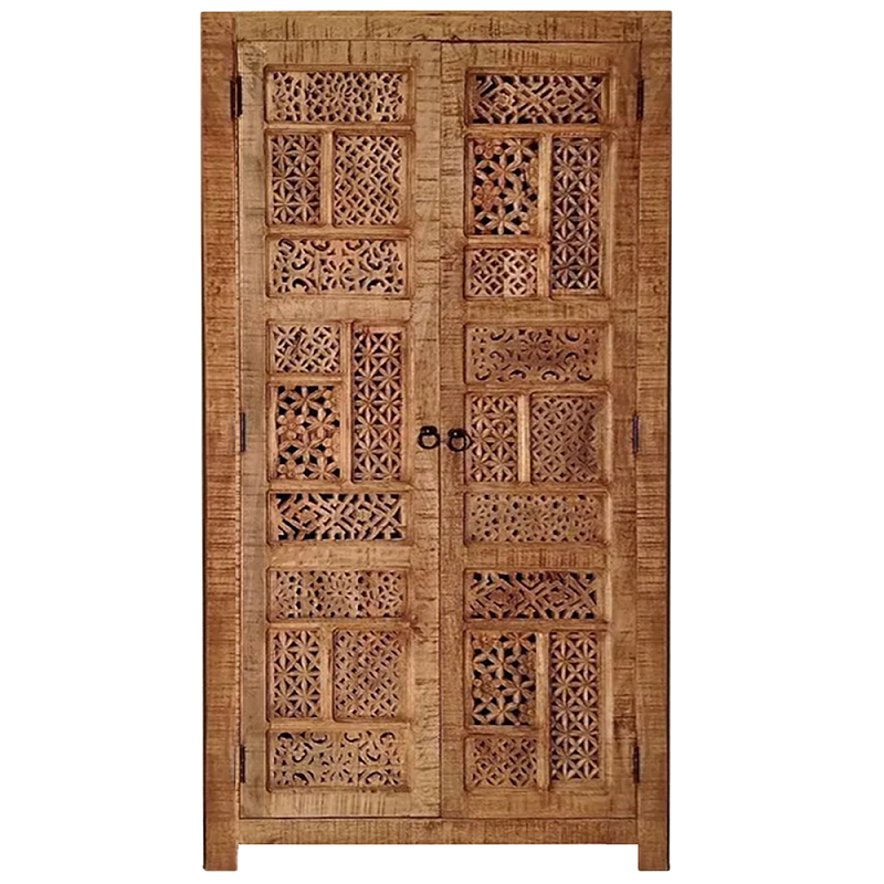 Этнический шкаф с орнаментом резьба из дерева Indian Antique Furniture Коричневый Этнический шкаф с орнаментом резьба из дерева Indian Antique Furniture Коричневый в Барнауле | Loft Concept