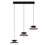 Люстра подвесная с тремя матовыми черными плафонами Obsidian Touch варинант исполнения - 2 | Loft Concept в Барнауле