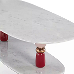 Дизайнерский журнальный стол на 2-х фигурных ножках с подстольем Lycad варинант исполнения - 2 | Loft Concept в Барнауле