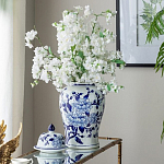 Ваза с крышкой и синим цветочным узором Blue & White Ornament  варинант исполнения - 7 | Loft Concept в Барнауле
